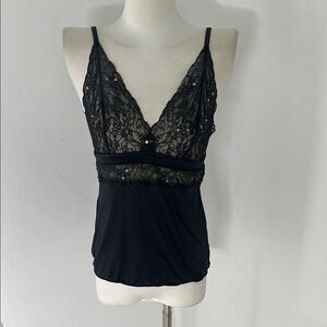 Vintage Y2K Victoria Secrets Black Lace Cami Top